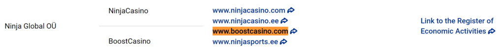 Boost Casino lisenssi